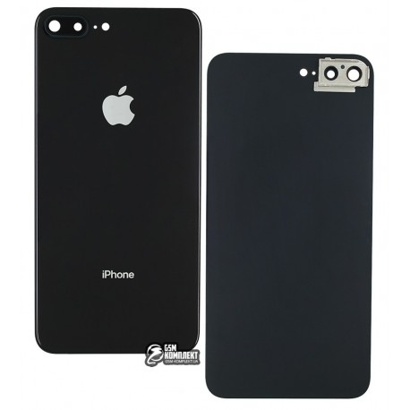 Задня панель корпусу для iPhone 8 Plus, чорний колір, зі склом камери