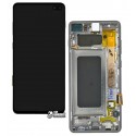 Дисплей для Samsung G975 Galaxy S10 Plus, чорний, з сенсорним екраном (дисплейний модуль), з рамкою, оригінал (PRC), оригінал glass