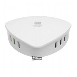 Мережевий зарядний пристрій Ldnio A6801 QC (6USB, 8.0A), біле