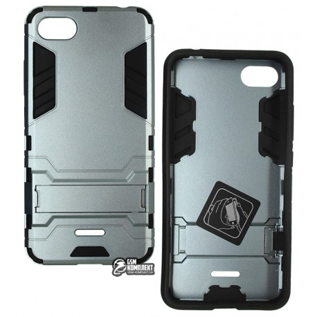 Чехол для Xiaomi Redmi 6A, Armor Case, силикон+пластик, серый Чехол для Xiaomi Redmi 6A, Armor Case, силикон+пластик, серый