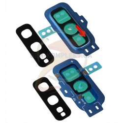 Скло камери Samsung G970 Galaxy S10e, синій колір, з рамкою, prism blue