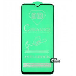 Защитное оргстекло для Realme 6i, Ceramica, с фаской, черное