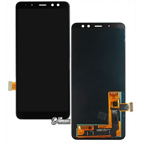 Дисплей Samsung A530 Galaxy A8 (2018), чорний, з сенсорним екраном (дисплейний модуль), (OLED), High Copy