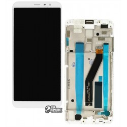 Дисплей для Meizu M6T, белый, с сенсорным экраном, с рамкой, Original (PRC)