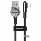 Кабель Lightning - USB, Baseus Exciting, 1 метр, 2.4A, черный