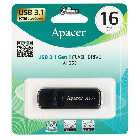 Флешка 16 Gb Apacer AH355 USB3.0 (AP16GAH355B-1)