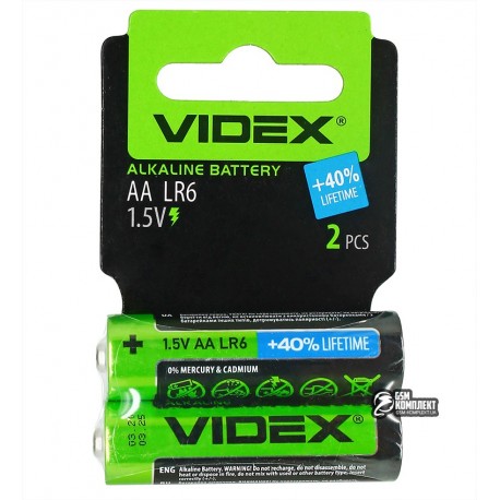 Батарейка Videx Alcaline LR06, AA, 2 шт