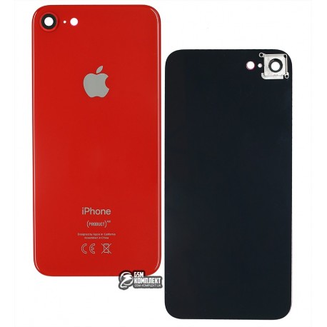 Задняя панель корпуса для iPhone 8, красная, со стеклом камеры