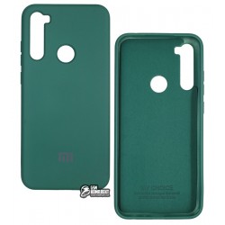 Чехол для Xiaomi Redmi Note 8T, Full Cover, соффтач силикон, темно-зеленый