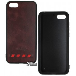 Чехол для Huawei Y5 (2018), Husky, кожа, силиконовый, коричневый