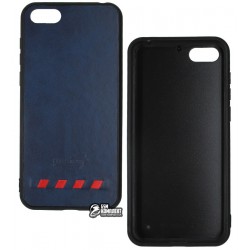 Чехол для Huawei Y5 (2018), Husky, кожа, силиконовый, синий