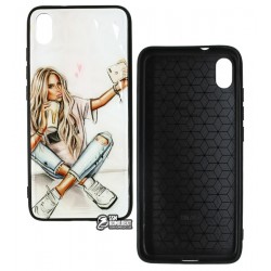 Чехол для Xiaomi Redmi 7A, Ladies selfie Prism, пластик-силикон Чехол для Xiaomi Redmi 7A, Ladies selfie Prism, пластик-силикон
