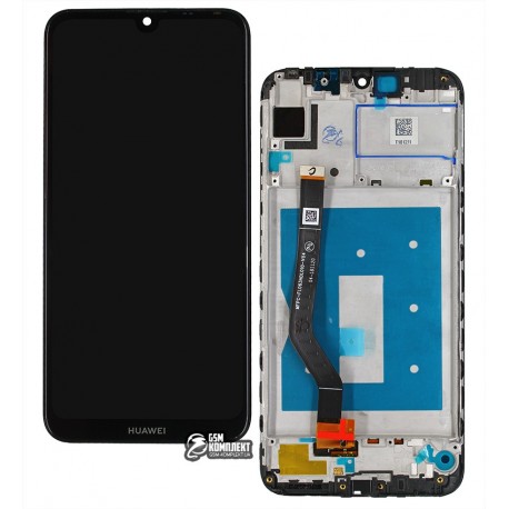 Дисплей Huawei Y7 (2019), чорний, з сенсорним екраном, з рамкою, High Copy, DUB-LX1