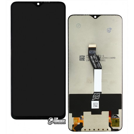 Дисплей Xiaomi Redmi Note 8 Pro, черный, с сенсорным экраном (дисплейный модуль), оригинал (переклеено стекло)