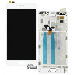 Дисплей для Meizu M6 Note, белый, с сенсорным экраном, с рамкой, Original (PRC)