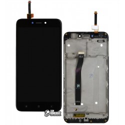 Дисплей Xiaomi Redmi 4X, черный, с сенсорным экраном (дисплейный модуль), с рамкой, Original (PRC)