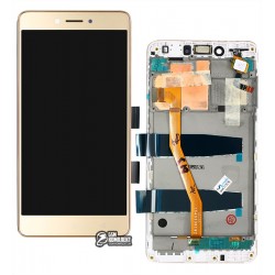 Дисплей для Lenovo K6 Note (K53a48), золотой, с сенсорным экраном (дисплейный модуль), в раме, с передней панелью