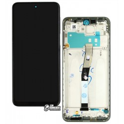 Дисплей Xiaomi Redmi Note 9S, Redmi Note 9 Pro, Redmi Note 9 Pro Max чорний, з сенсорним екраном (дисплейний модуль), c сірою рамкою, Original (PRC