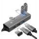 USB-хаб Baseus Cube USB-hub (USB на 3USB3.0+2USB2.0, темно серый