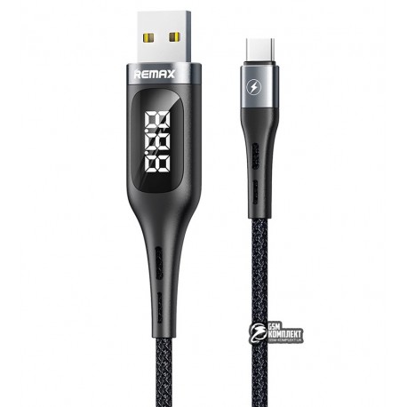 Кабель Type-C - USB, Remax Leader Smart Display 2.1A Data Cable RC-096, черный