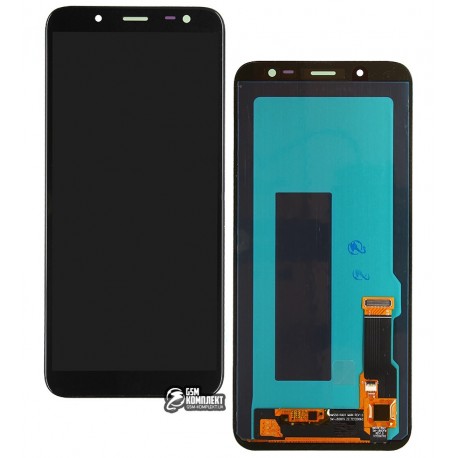 Дисплей Samsung J600 Galaxy J6, чорний, з сенсорним екраном, (OLED), High Copy