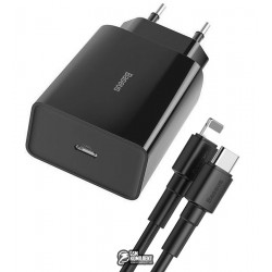 Мережевий зарядний пристрій Baseus DZ-HW Speed ​​Mini PD Single Type-C QC18W for Type-C to iP PD 1m