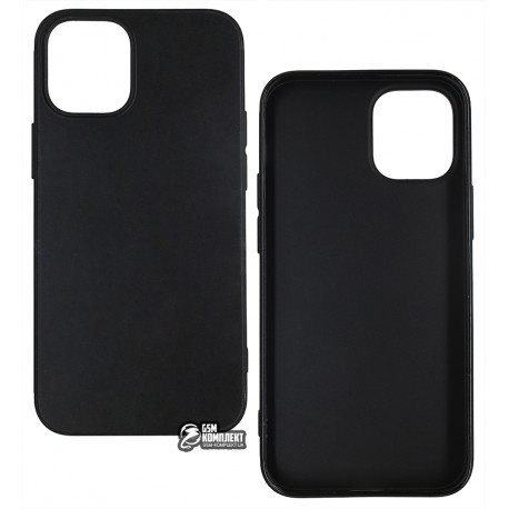 Чехол для Apple iPhone 12 mini, Joy (Black matt), матовый силикон, черный