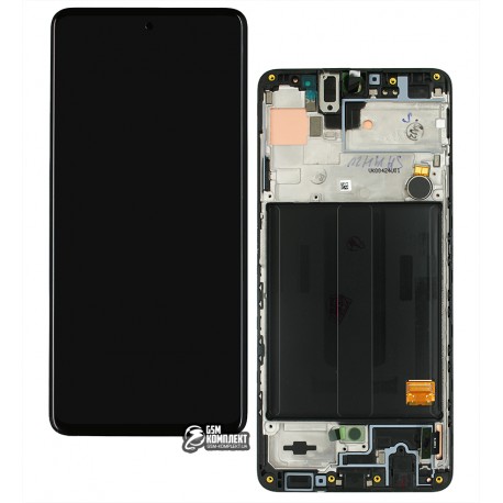 Дисплей для Samsung A515F / DS Galaxy A51, чорний, з сенсорним екраном, з рамкою, оригінал, сервісна упаковка, # GH82-21669A
