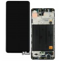 Дисплей для Samsung A515F / DS Galaxy A51, чорний, з сенсорним екраном, з рамкою, оригінал, сервісна упаковка, GH82-21669A