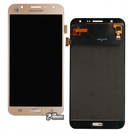 Дисплей Samsung J700 Galaxy J7, золотистий, з сенсорним екраном (дисплейний модуль), з регулюванням яскравості, (TFT), копія