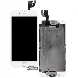 Дисплей iPhone 6, білий, з сенсорним екраном, з рамкою, AAA, Tianma, зі шлейфом кнопки HOME, з камерою, з динаміком Дисплей iPhone 6, білий, з сенсорним екраном, з рамкою, AAA, Tianma, зі шлейфом кнопки HOME, з камерою, з динаміком