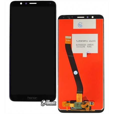 Дисплей Huawei Honor 7X, черный, с сенсорным экраном (дисплейный модуль), High Copy, BND-L21
