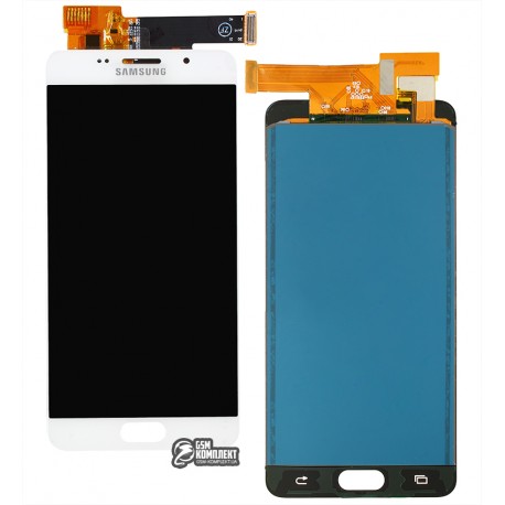 Дисплей Samsung A510 Galaxy A5 (2016), білий, з сенсорним екраном (дисплейний модуль), з регулюванням яскравості, (TFT), копія