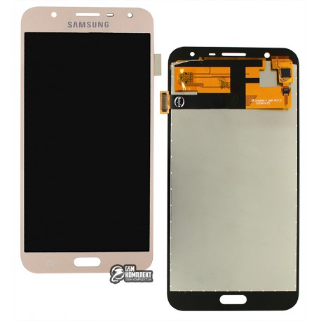 Дисплей Samsung J701 Galaxy J7 Neo, золотистий, з сенсорним екраном (дисплейний модуль), з регулюванням яскравості, (TFT), копія