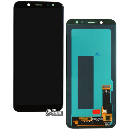 Дисплей для Samsung A600 Dual Galaxy A6 (2018), чорний, з сенсорним екраном, (OLED), High Copy