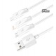 Кабель Micro-USB+Lightning+Type-C - USB, 3в1, Hoco X1 Rapid, до 2.1 Ампер, 1 м, белый
