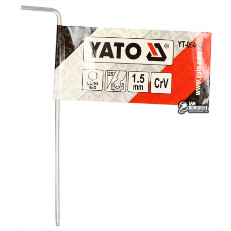 Ключ шестигранный YATO, L-образный, 1,5мм
