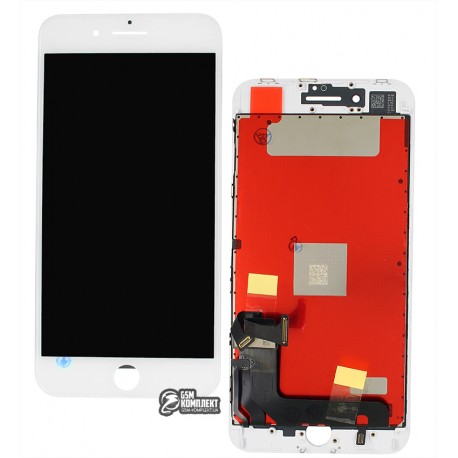 Дисплей iPhone 8 Plus, белый, с сенсорным экраном (дисплейный модуль), с рамкой, High Copy