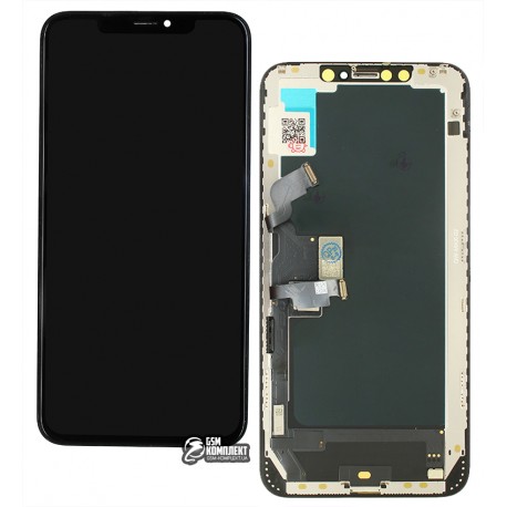 Дисплей для iPhone XS Max, черный, с сенсорным экраном, с рамкой, (OLED), AAA, ZY OEM hard