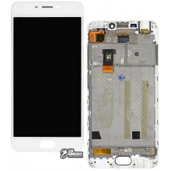 Дисплей для Meizu M6, белый, с сенсорным экраном (дисплейный модуль), original (PRC), с рамкой