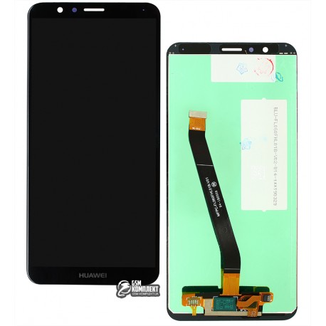 Дисплей Huawei Honor 7X, черный, с сенсорным экраном (дисплейный модуль), Сopy, BND-L21