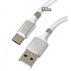 Кабель Type-C - USB, Metal Magnetic Supercalla, магнітний, 1 метр, білий