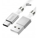 Кабель Type-C - USB, Hoco U91, з магнітним органайзером, 1 метр, 3А, білий