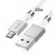 Кабель Micro-USB - USB, Hoco U91 Magic Magnetic, 1 метр, 3A, белый