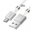 Кабель Micro-USB - USB, Hoco U91, з магнітним органайзером, 1 метр, 3А, білий