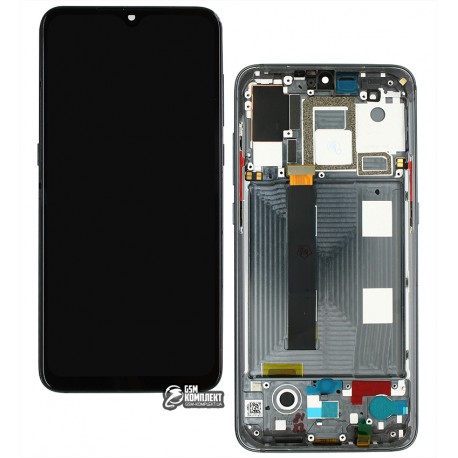 Дисплей Xiaomi Mi 9, чорний, з тачскріном, з рамкою, без датчика відбитків пальців, (TFT), копія, M1902F1G