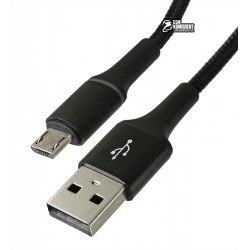 Кабель Micro-USB - USB, Baseus Halo Data, 1 метр, 2.4A, чорний