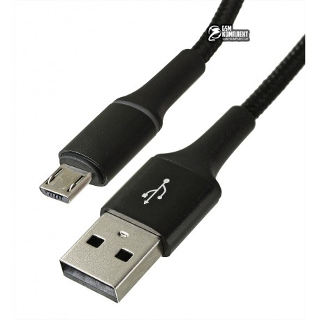 Кабель Micro-USB - USB, Baseus Halo Data, 1 метр, 2.4A, черный