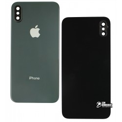 Задняя панель корпуса для iPhone X, черная, со стеклом камеры