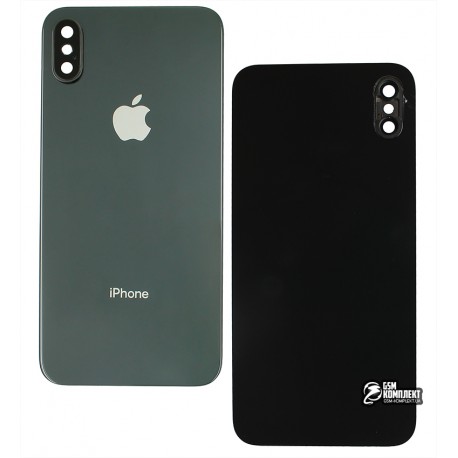 Задняя панель корпуса для iPhone X, черная, со стеклом камеры